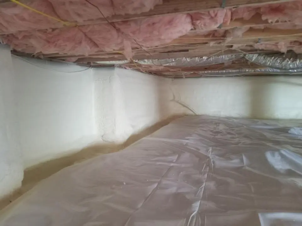 Crawl space encapsulation with closed-cell spray foam for Metal Roof Coating in Goffstown